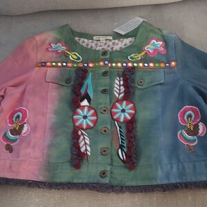 Colorful Jean Jacket with Embroidery